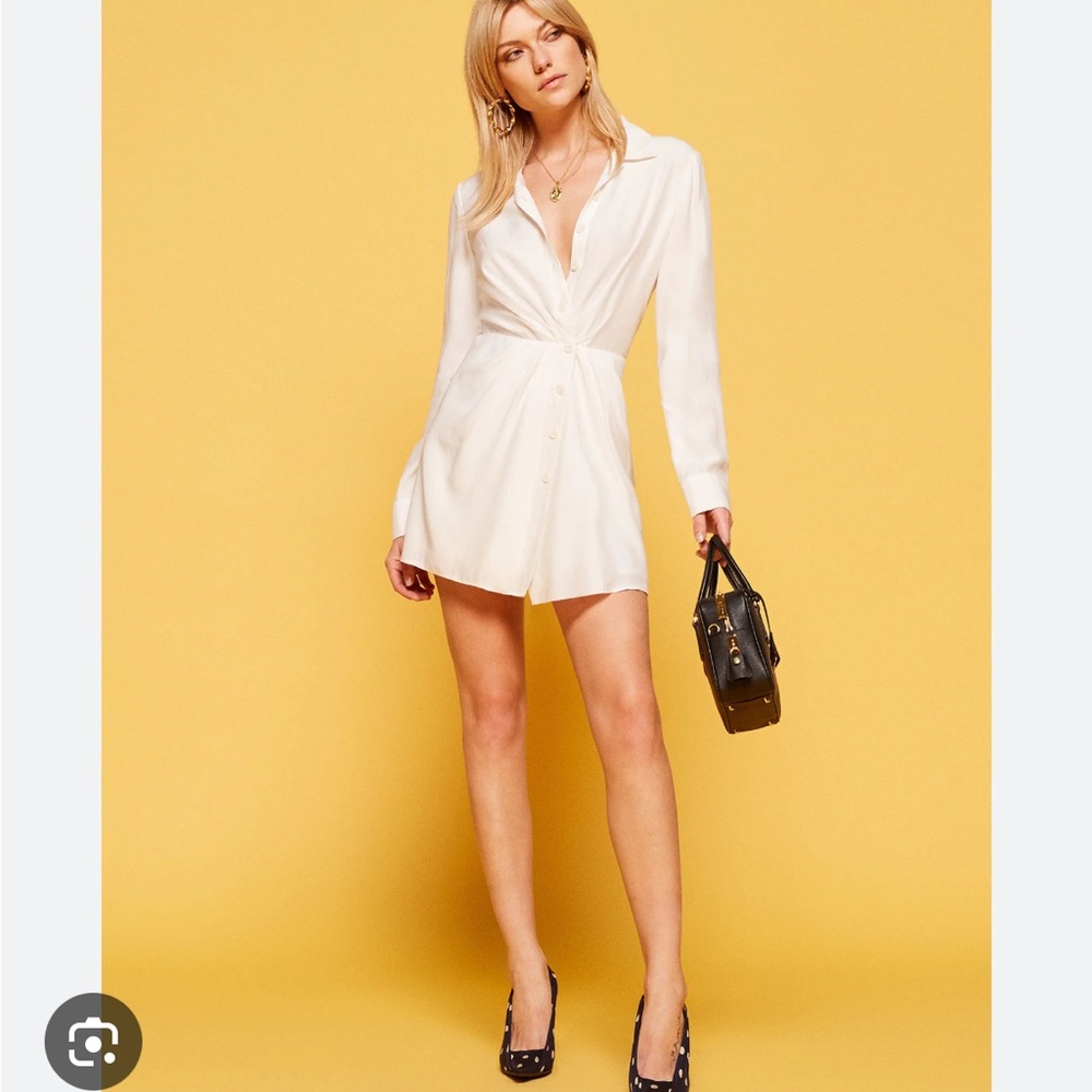 Reformation Frederica Mini Dress white 4